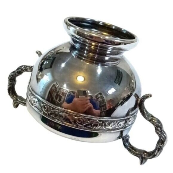 Vintage Viking Plate E.P. Copper Canadian Creamer and 2-Handled Sugar Bowl - Picture 10 of 11